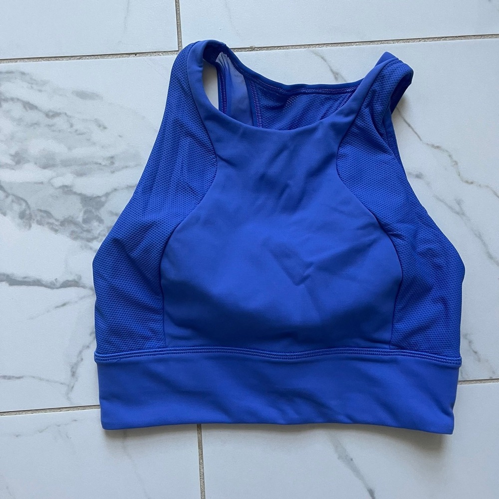 Lululemon everlux high neck bra wild indigo color sz 6